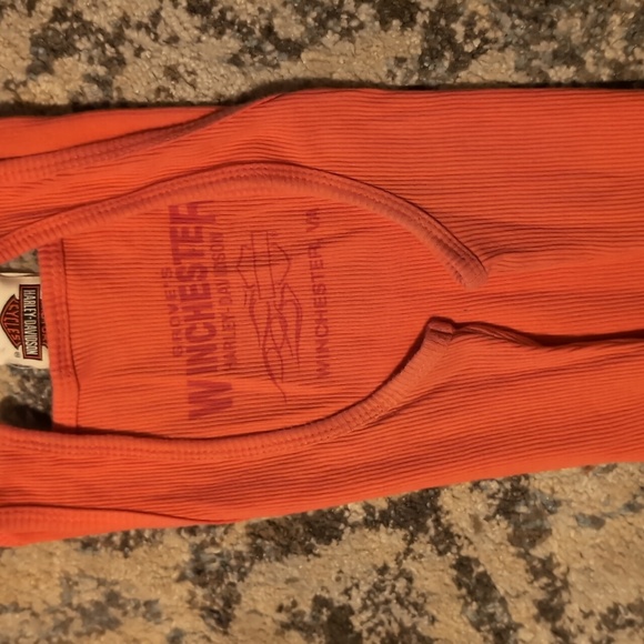 Harley Davidson Women Small  Tank Top Coral Small Printed front back - Picture 7 of 7